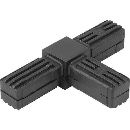 Connector 3-Way Flat, A=30, L=124, Polyamide, Comp:Steel